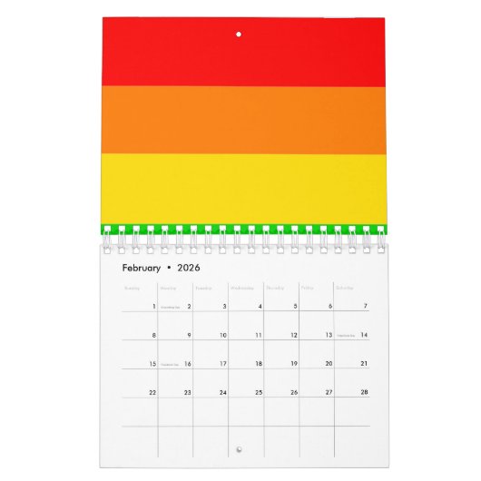 LGBT-regenboogtransgendervlag met golving Kalender (Feb 2026)