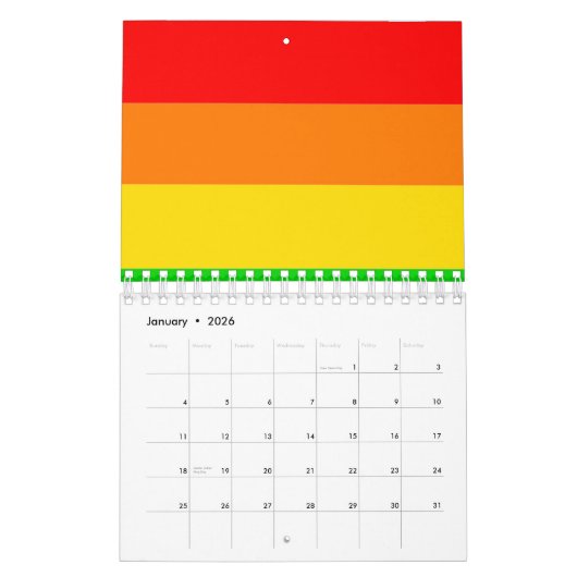 LGBT-regenboogtransgendervlag met golving Kalender (Jan 2026)