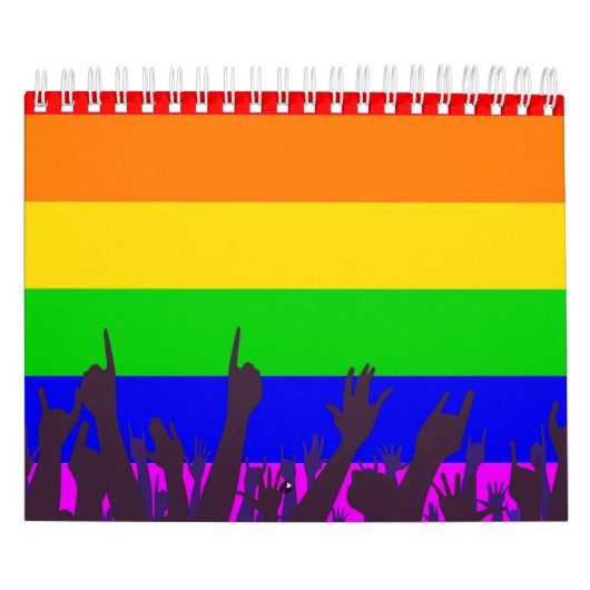 LGBT-regenboogtransgendervlag met golving Kalender (Hoes)