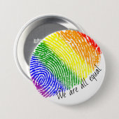 LGBT-regenboogvingerafdruk we zijn even groot als  Ronde Button 7,6 Cm (Voorkant /achterkant)