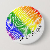 LGBT-regenboogvingerafdruk we zijn even groot als  Ronde Button 7,6 Cm (Voorkant)