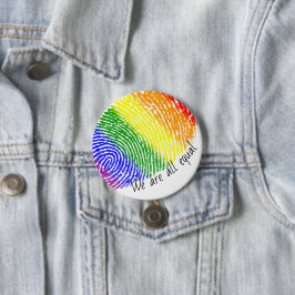 LGBT-regenboogvingerafdruk we zijn even groot als  Ronde Button 7,6 Cm