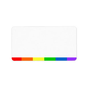 LGBT Regenboogvlag Stripe   Blanco adres Etiket