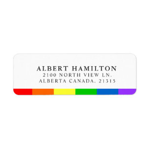 LGBT Regenboogvlag Stripe   Retouradres Etiket