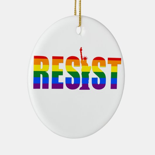 LGBT regenboogvlag weerstand tegen gelijke rechten Keramisch Ornament (Rechts)