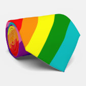 LGBT regenboogvlagkleuren gestreept patroon kleuri Stropdas (Opgerold)