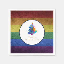 LGBT Regenboompchristmasboomfeest Gay Pride-vlag Servet