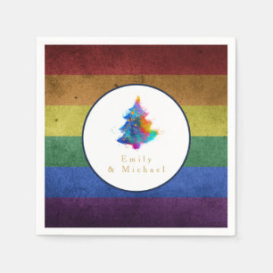 LGBT Regenboompchristmasboomfeest Gay Pride-vlag Servet