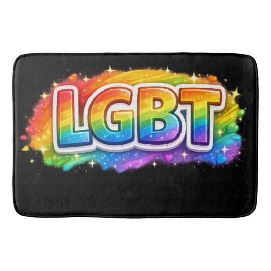 LGBT Regenboortypografie Badmat (Voorkant)