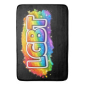 LGBT Regenboortypografie Badmat (Voorkant Verticaal)