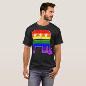 LGBT Republican Elephant Pride Flag Conservative T-shirt (Voorkant volledig)