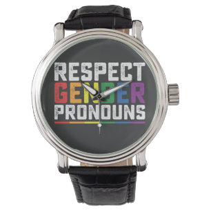 LGBT Respect Genderspronouns Gay Lesbian Trans Horloge