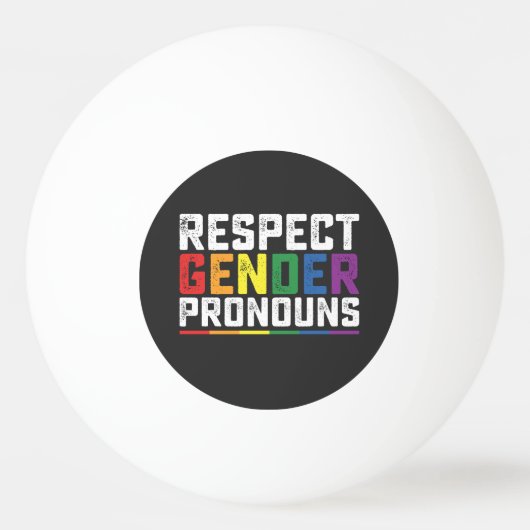 LGBT Respect Genderspronouns Gay Lesbian Trans Pingpongbal (Voorkant)