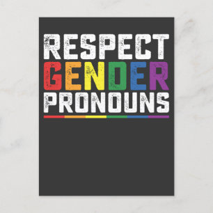 LGBT Respect Genderspronouns Gay Lesbian Trans Uitnodiging Briefkaart