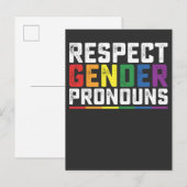 LGBT Respect Genderspronouns Gay Lesbian Trans Uitnodiging Briefkaart (Voorkant / Achterkant)