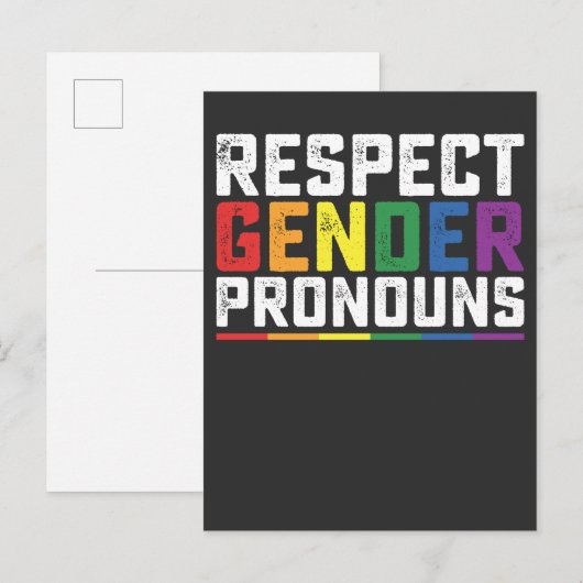 LGBT Respect Genderspronouns Gay Lesbian Trans Uitnodiging Briefkaart (Voorkant / Achterkant)