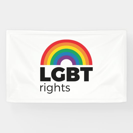 LGBT Rights Rainbow 2 Spandoek (Horizontaal)