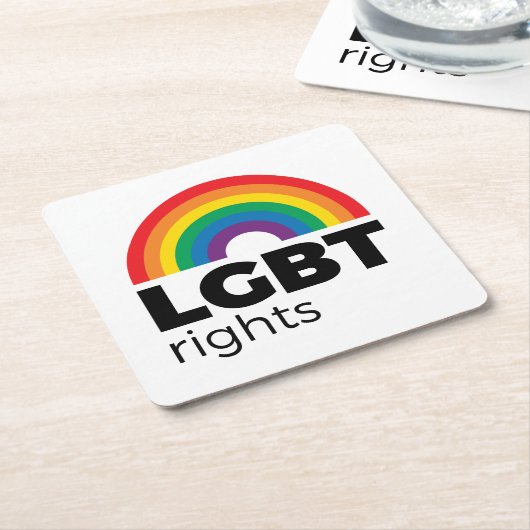 LGBT Rights Rainbow Kartonnen Onderzetters (Schuin)