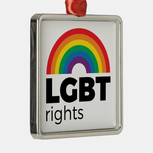 LGBT Rights Rainbow Metalen Ornament (Rechts)