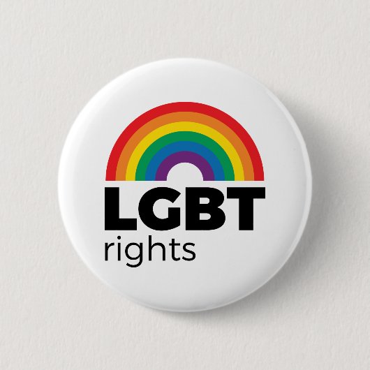 LGBT Rights Rainbow Ronde Button 5,7 Cm (Voorkant)