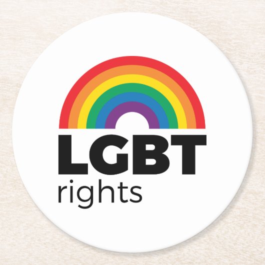 LGBT Rights Rainbow Ronde Kartonnen Onderzetter (Voorkant)