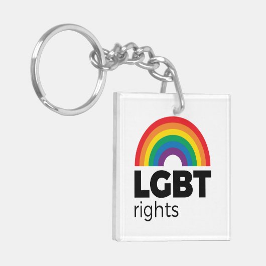 LGBT Rights Rainbow Sleutelhanger (Voorkant Links)
