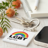 LGBT Rights Rainbow Sleutelhanger (Voorkant Rechts)