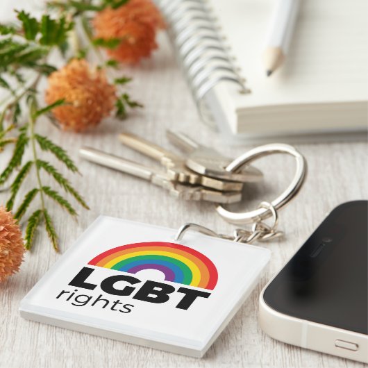 LGBT Rights Rainbow Sleutelhanger (Voorkant Rechts)