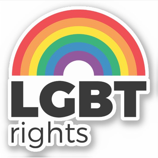 LGBT Rights Rainbow Sticker (Voorkant)
