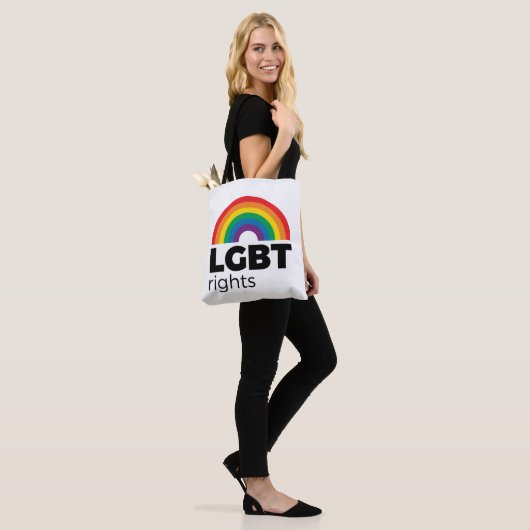 LGBT Rights Rainbow Tote Bag (Op model)