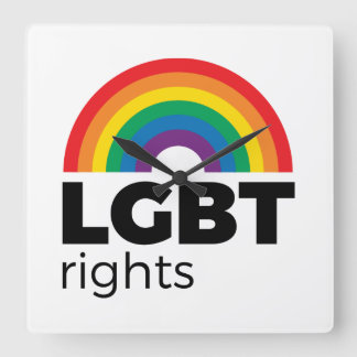 LGBT Rights Rainbow Vierkante Klok
