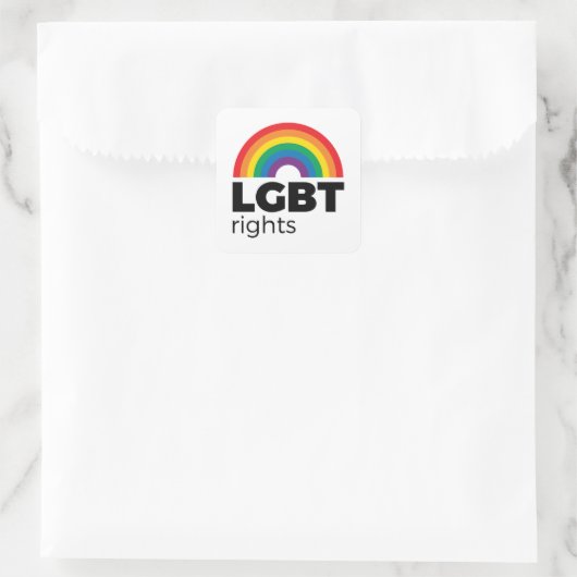 LGBT Rights Rainbow Vierkante Sticker (Tas)
