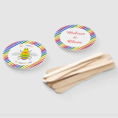 LGBT rode regenboogbijen en bloemen bruiloft Handwaaier (Niet-gemonteerd)