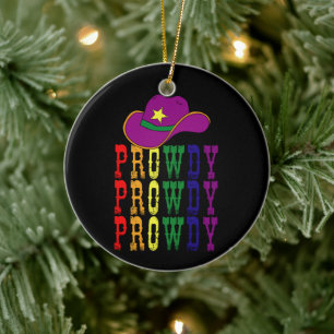 LGBT Rodeo Cowboy Cowgirl Howdy Gay Western Keramisch Ornament