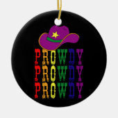 LGBT Rodeo Cowboy Cowgirl Howdy Gay Western Keramisch Ornament (Voorkant)