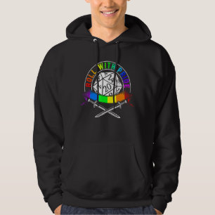 Lgbt Roll With Pride D20 Rpg Tabletop Gay and Lesb Hoodie