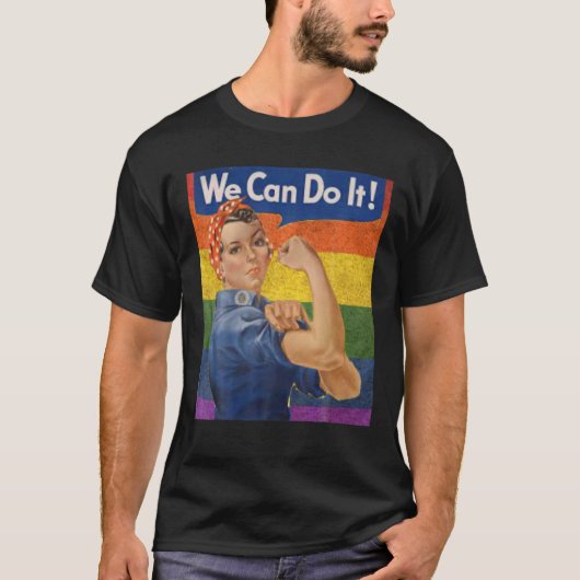 LGBT Rosie de Riveter, we kunnen het doen Rosey Ro T-shirt (Voorkant)