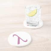 LGBT Roze Lamda-symbool Zandsteen Onderzetter (Zijkant)
