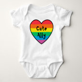 LGBT Schattigee bondgenoot | Rainbow Pride Heart P Romper (Voorkant)