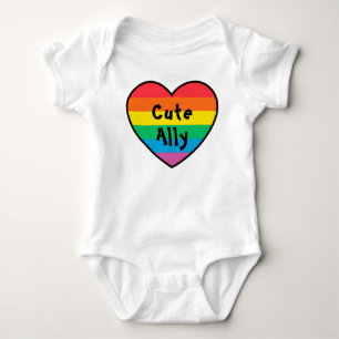 LGBT Schattigee bondgenoot Rainbow Pride Heart P Romper
