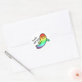 LGBT Schattigee Halloween Pride Ghost Ronde Sticker (Envelop)