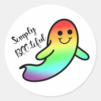 LGBT Schattigee Halloween Pride Ghost Ronde Sticker