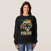 LGBT Shih Tzu Gay Pride LGBTQ Regenboog Vlag Sungl Trui (Voorkant volledig)