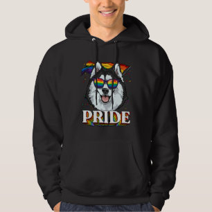 Lgbt Siberian Husky Gay Pride Lgbetq Rainbow Flag  Hoodie