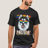 Lgbt Siberian Husky Gay Pride Lgbetq Rainbow Flag T-shirt (Voorkant)