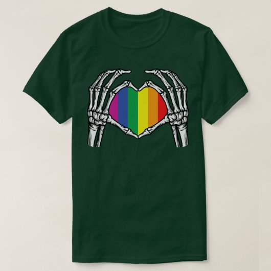 LGBT Skelet Hand Hart Teken Botten Kostuum Grappig T-shirt (Design voorkant)