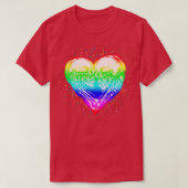 LGBT Skeletskop Rainbow Pride Heart T-shirt (Design voorkant)