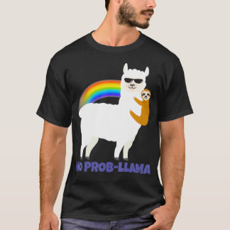 LGBT-sleuf voor llama regenboog, geen prob T-shirt