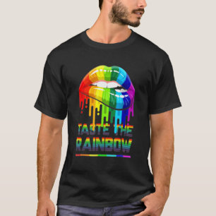 LGBT Smaak Regenboog Lippen Lesbische Menselijke G T-shirt