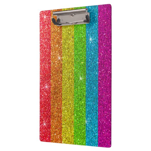 LGBT Sparkly Rainbow Glitter Docenten Classroom Klembord (Links)
